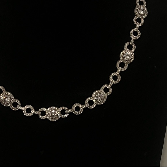 NEW Diamonique Fancy Statement Tennis Necklace - Picture 4 of 5